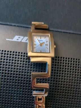 Roots Gold-Tone Square Face Bracelet Watch
